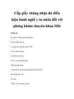 Cấp giấy chứng nhận đủ điều kiện hành nghề y tư nhân đối với phòng khám chuyên khoa Mắt pdf