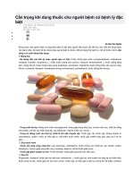 cẩn trọng khi dùng thuốc cho người bệnh có bệnh lý đặc biệt