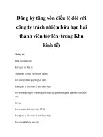 Đăng ký tăng vốn điều lệ đối với công ty trách nhiệm hữu hạn hai thành viên trở lên (trong Khu kinh tế) pptx