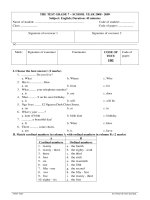 Kiểm tra 1 tiết lớp 7 (lần 1)