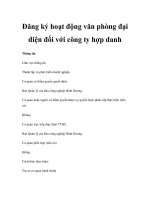 Đăng ký hoạt động văn phòng đại diện đối với công ty hợp danh potx