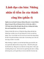 Lãnh đạo căn bản: Những nhân tố tiềm ẩn của thành công lớn (phần 4) docx