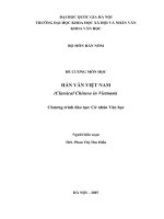 Đề cương môn học Hán văn Việt Nam doc