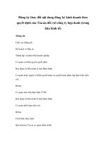 Đăng ký thay đổi nội dung đăng ký kinh doanh theo quyết định của Tòa án đối với công ty hợp danh (trong khu kinh tế) pptx