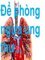 đề phòng ngừa bệnh ung thư