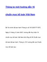 Thông tư mới hướng dẫn 16 chuẩn mực kế toán Việt Nam ppt
