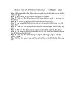 Trọng tâm ôn tập Sinh 7 KHII