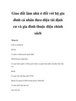 Giao đất làm nhà ở đối với hộ gia đình cá nhân theo diện tái định cư và gia đình thuộc diện chính sách docx