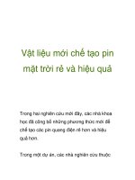 vật liệu mới chế tạo pin mặt trời rẻ và hiệu quả pps