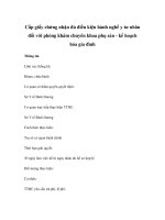 Cấp giấy chứng nhận đủ điều kiện hành nghề y tư nhân đối với phòng khám chuyên khoa phụ sản - kế hoạch hóa gia đình docx