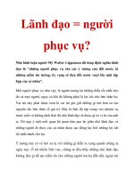 Lãnh đạo = người phục vụ? pdf