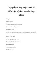 Cấp giấy chứng nhận cơ sở đủ điều kiện vệ sinh an toàn thực phẩm pps