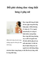 Đối phó chứng đau vùng thắt lưng ở phụ nữ docx