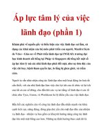 Áp lực tâm lý của việc lãnh đạo (phần 1) ppsx