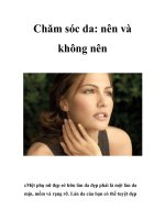 Chăm sóc da: nên và không nên potx