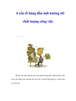 4 yếu tố hàng đầu ảnh hưởng tới chất lượng công việc doc