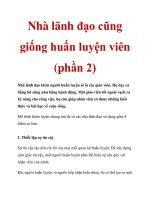 Nhà lãnh đạo cũng giống huấn luyện viên (phần 2) pdf