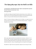 Tác dụng phụ nguy hại của thuốc an thần pps