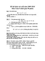 Đề khảo sát HK 2 Toán 9
