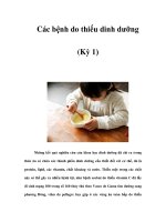 Các bệnh do thiếu dinh dưỡng (Kỳ 1) potx