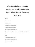 Chuyển đổi công ty cổ phần thành công ty trách nhiệm hữu hạn 2 thành viên trở lên (trong Khu KT) pptx