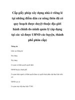 Cấp giấy phép xây dựng nhà ở riêng lẻ tại những điểm dân cư nông thôn đã có quy hoạch được duyệt thuộc địa giới hành chính do mình quản lý (áp dụng tại các xã được UBND các hụyện, thành phố phân cấp) pptx