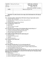 Đề thi học kì II môn Khoa hoc