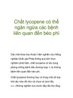 Chất lycopene có thể ngăn ngừa các bệnh liên quan đến béo phì docx