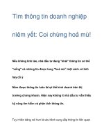 Tìm thông tin doanh nghiệp niêm yết: Coi chừng hoả mù! doc