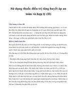 Sử dụng thuốc điều trị tăng huyết áp an toàn và hợp lý (II) docx