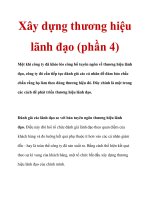 Xây dựng thương hiệu lãnh đạo (phần 4) potx