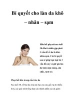 Bí quyết cho làn da khô – nhăn – sạm pdf