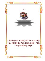 Khóa luận NCVHTQ của SV Khoa Ngữ văn, ĐHTH Hà Nội (1966-2000) - Nhìn từ góc độ tiếp nhận pot
