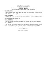 Đề thi Sinh 8 kỳ II