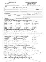 kiểm tra HKII - Tiếng Anh 7 (có đáp án)