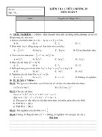 Kiểm tra Đại số 7 Chuơng IV