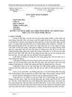 Hướng vận dụng hiệu quả quá biện pháp bình văn trong dạy học các văn bản nghệ thuật