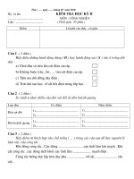 ĐỀ KIỂM TRA HỌC KỲ II - CỒNG NGHỆ 8