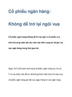 Cổ phiếu ngân hàng: Không dễ trở lại ngôi vua ppt