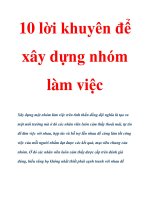 10 lời khuyên để xây dựng nhóm làm việc pptx
