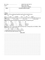 KIEM TRA HOA 8 KY II VA DAP AN 2010