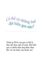 cơ thể có những loại đột biến nào pot