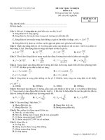 đề thi vật lí 12 chuẩn của tỉnh đak nông