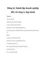 Đăng ký thành lập doanh nghiệp đối với công ty hợp danh ppt