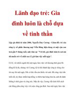 Lãnh đạo trẻ: Gia đình luôn là chỗ dựa về tinh thần ppt