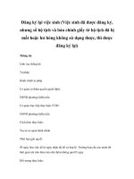 Đăng ký lại việc sinh (Việc sinh đã được đăng ký, nhưng sổ hộ tịch và bản chính giấy tờ hộ tịch đã bị mất hoặc hư hỏng không sử dụng được, thì được đăng ký lại) pptx