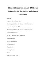 Thay đổi thành viên công ty TNHH hai thành viên trở lên (do tiếp nhận thành viên mới) ppt