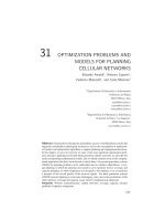 31 OPTIMIZATION PROBLEMS AND MODELS FOR PLANNING CELLULAR NETWORKS