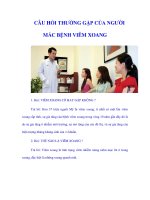 CÂU HỎI THƯỜNG GẶP CỦA NGƯỜI MẮC BỆNH VIÊM XOANG pptx