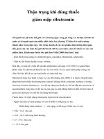 Thận trọng khi dùng thuốc giảm mập sibutramin pot